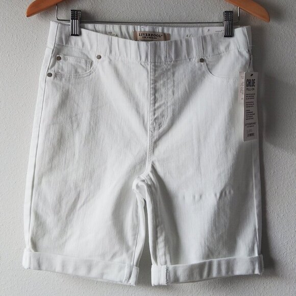 Liverpool Pants - Liverpool White Women's Bermuda Shorts